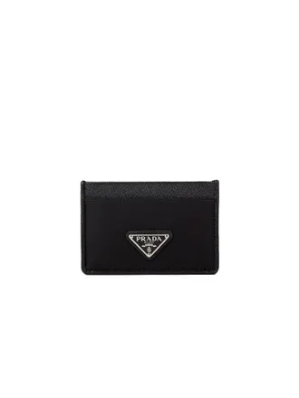 Prada Womens Card Holder Black Leather Bags Card-holders