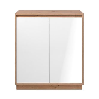Calicosy Aparador peque&ntilde;o 2 puertas L79 cm - Efecto Roble y Blanco