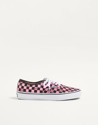 Valentino Garavani Sneaker Low-Top Valentino Garavani And Vans In Tessuto Con Stampa VLogo Checkerboard Uomo PINK ORCHID/NERO 41