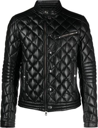 Moncler Zancara diamond-quilted leather jacket - men - Leather/Polyamide/Down - 2 - Black