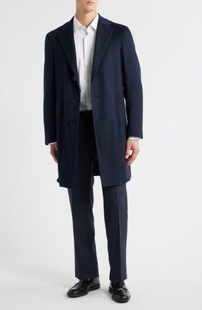 Canali Kei Trim Fit Cashmere Coat in Navy at Nordstrom Rack, Size 43 Us / 54 Eu Regular