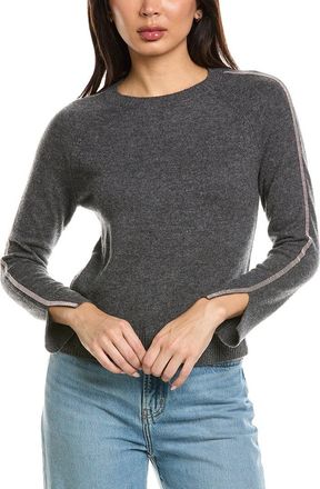 Brodie Glitz Split Cuff Crewneck Cashmere Sweater