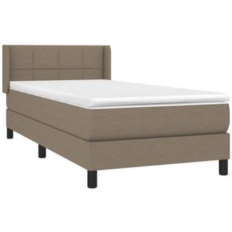vidaXL Cama Box Spring Con Colch&oacute;n Tela Gris Taupe 90x190 Cm Vidaxl