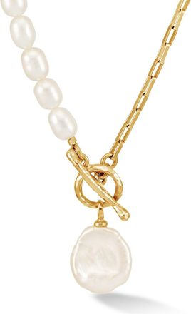 Dower & Hall Timeless Keshi Pearl Drop Chain Necklace