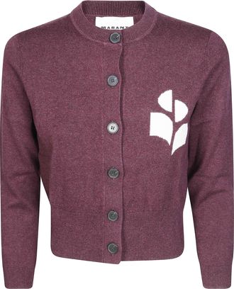 Isabel Marant Newtong Cropped Abstract Floral Motif Cardigan