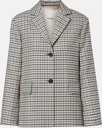 Max Mara Blazer Nadia in lana e cotone a quadri