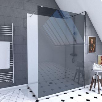 Aurlane Pack Ducha 90x120 - Paneles Blanco/cromato + Plato + Mampara Vidrio Ahumado