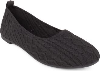Elie Tahari Cannes Cable Knit Ballet Flat in Black at Nordstrom, Size 6.5