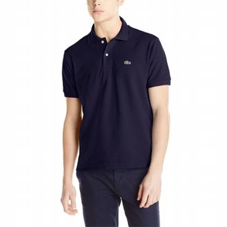 Lacoste Short Sleeve Classic Pique Polo In Navy Blue