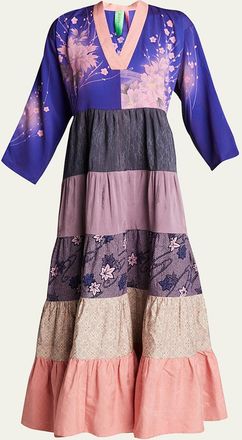 Rianna + Nina One-Of-A-Kind Vintage Kimono Volant Dress