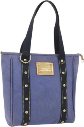 Louis Vuitton Pre-owned Canvas Tote Bag - Dames - Vintage Shopper - Blauw - ONE Size - Vintage