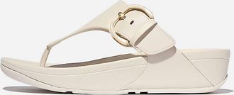 FitFlop Womens Lulu Resin Buckle Toe Post Sandal In Paris Beige
