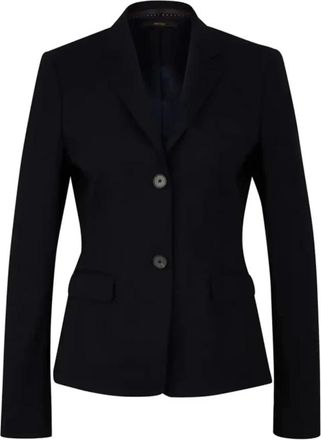 Windsor Getailleerde Wollen Blazer - Dames - Blazers - Zwart - L - Wol - Jassen