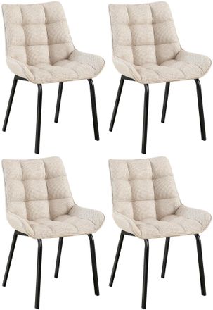 Clp Clp - Set De 4 Sillas De Comedor Saranda Marfil Negro