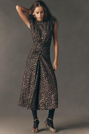 Saylor Cinched Short-Sleeve Maxi Dress