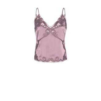 Dante6 Ligne Kant Top - Dames - Tops - Paars - Maat: XS Satijn