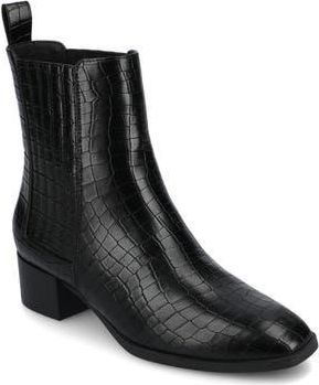Journee Collection Wrenley Bootie in Black Crocodile at Nordstrom Rack, Size 6.5