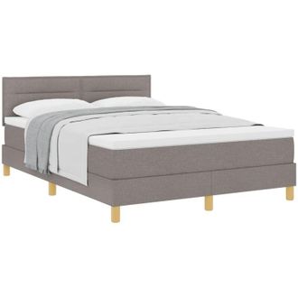 vidaXL Box Spring Bed with Mattress Taupe 140 x 200 cm Fabric vidaXL