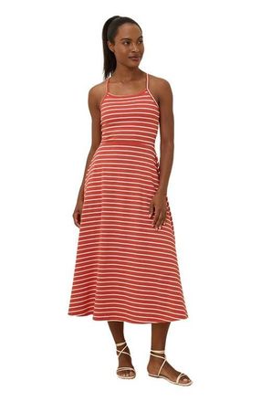 Pact Fit & Flare Midi Dress in Daytripper Stripe at Nordstrom, Size Large