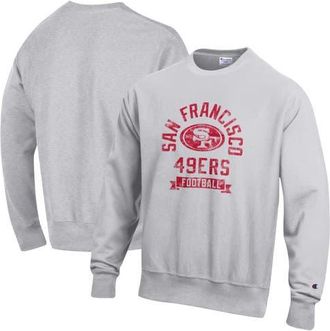 Champion Mens Champion Heather Gray San Francisco 49ers Reverse Weave Fleece Pullover Sweatshirt at Nordstrom, Size Xx-Large