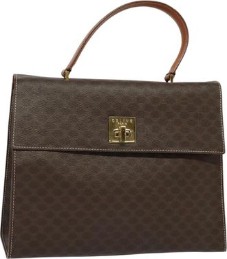 Celine Triomphe Vintage Handbag Macadam Canvas Brown Canvas Bag (Pre-Owned)