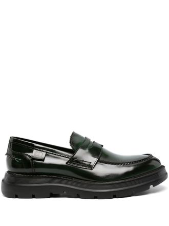 Giuliano Galiano Freddie penny-slot leather loafers - men - Calf Leather/Rubber/Calf Leather - 41 - Green