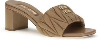 Miu Miu Womens Beige Lamb Ovis Aries Platform Sandals