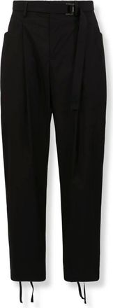 sacai Broeken, Heren, Zwart, M, Straight Broeken
