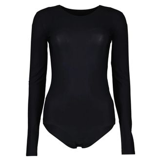 Maison Margiela Slanke Lange Mouw Nylon Body - Dames - Bodies - Zwart - M - Nylon - Tops