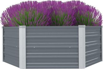 vidaXL Raised Garden Bed 50.8x50.8x18.1 Galvanised Steel Gray, 42405