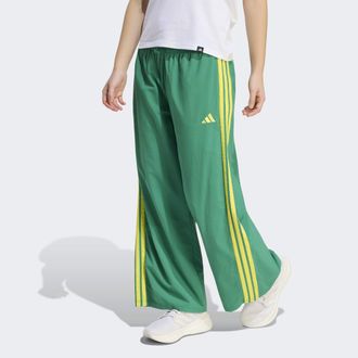 adidas Sporthose ADIDAS SPORTSWEAR ESSENTIALS 3-STREIFEN WOVEN PARACHUTE, Damen, Gr. XXL, N-Gr, bold gr&uuml;n, bright gelb, normal, gr., Obermaterial: 100% Polya