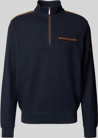 Bugatti Sweatshirt mit Label-Detail in Marine, Größe XXXXL