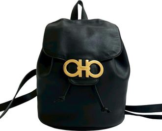 Ferragamo Black Leather Backpack (Pre-Owned)