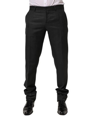 Dolce & Gabbana Mens Wool Formal Dress Trousers Black