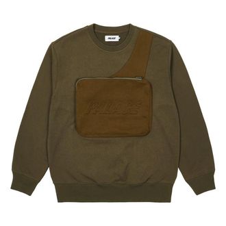 Palace SS22 Bag Crew Sweater Olivegreen P22CS086
