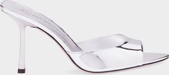 Stuart Weitzman 85mm Lexington Metallic Leather Mules