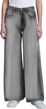 Diesel Grey Flared Mid Rise Jeans