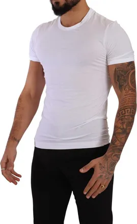 Dolce & Gabbana White Round Neck Cotton Stretch T-shirt Mens Underwear