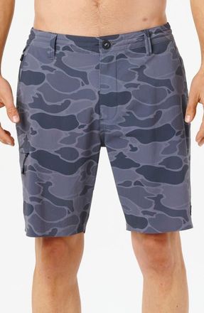Rip Curl Global Entry Boardwalk Water Repellent Shorts in Black/Grey at Nordstrom, Size 34