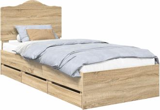 vidaXL Estructura De Cama Roble Sonoma 100 X 200 Cm Madera Ingenieril Vidaxl