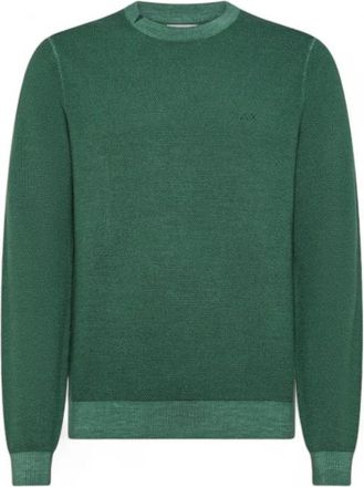 Sun 68 Truien & Vesten, Heren, Groen, L, Wol, Rondgebreide trui