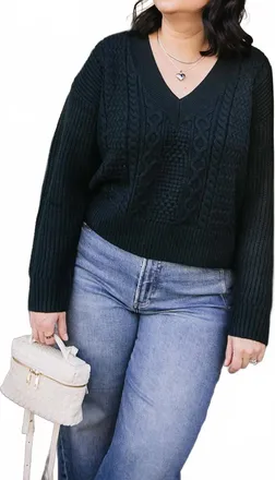 Gentle Fawn Cable Knit Sweater In Deep Teal