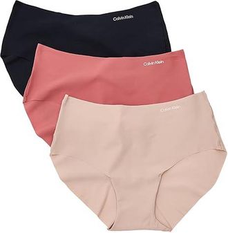 Calvin Klein Underwear Invisibles Microfiber Stretch Hipster 3-Pack Womens Underwear Black/Cedar/Dusty Cedar : MD (US 8-10), Elastane/Nylon