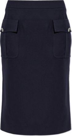 Alexander McQueen Kokerrok - Dames - Midirokken - Blauw - S - Wol - Rokken