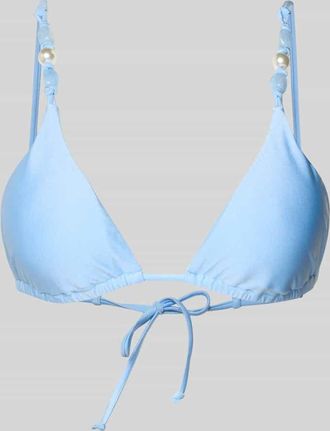 Seafolly Bikini-Oberteil mit Perlen und Schn&uuml;rung Modell PALERMO in Blau, Gr&ouml;&szlig;e 44