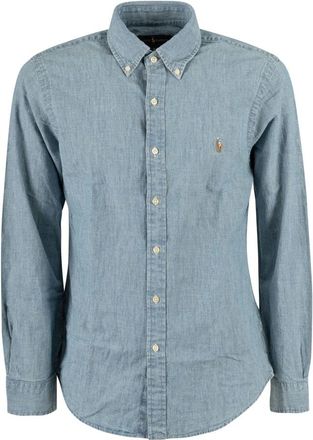 Ralph Lauren Chambray Overhemd - Heren - Casual Overhemden - Blauw - S - Katoen - Overhemden