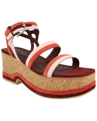 Ferragamo Mysen Leather Wedge Sandal