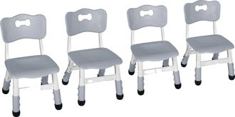 OEM Silla Infantil Regulable En Altura, Dise&ntilde;o Robusto Y Ergon&oacute;mico, Color Gris - Paquete De 4