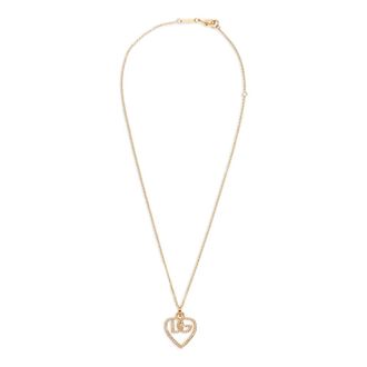 Dolce & Gabbana Necklaces, female, Yellow, ONE SIZE, Strass Logo Necklace