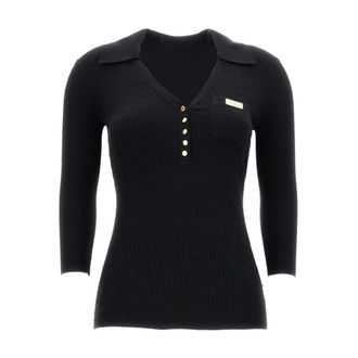 Elisabetta Franchi Dames, Truien, Zwart, Maat: L Zijde